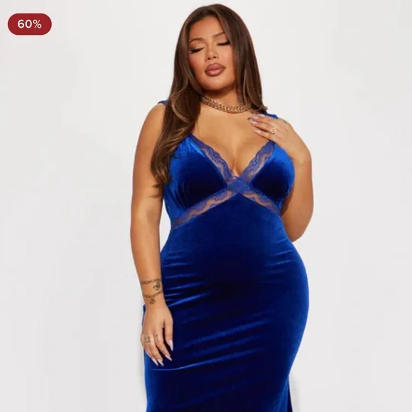 ~Fashion Nova Royal Blue Backless Dress~ - Picture 5 of 12